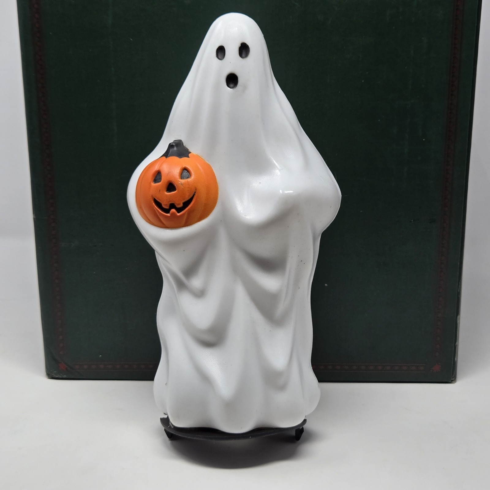 Vintage 1995 Empire Blow Mold Ghost Pumpkin 9 Inch Light Topper Halloween - Exc Vintage 1995 Empire Blow Mold Ghost Pumpkin 9 Inch Light Topper Halloween - Exc