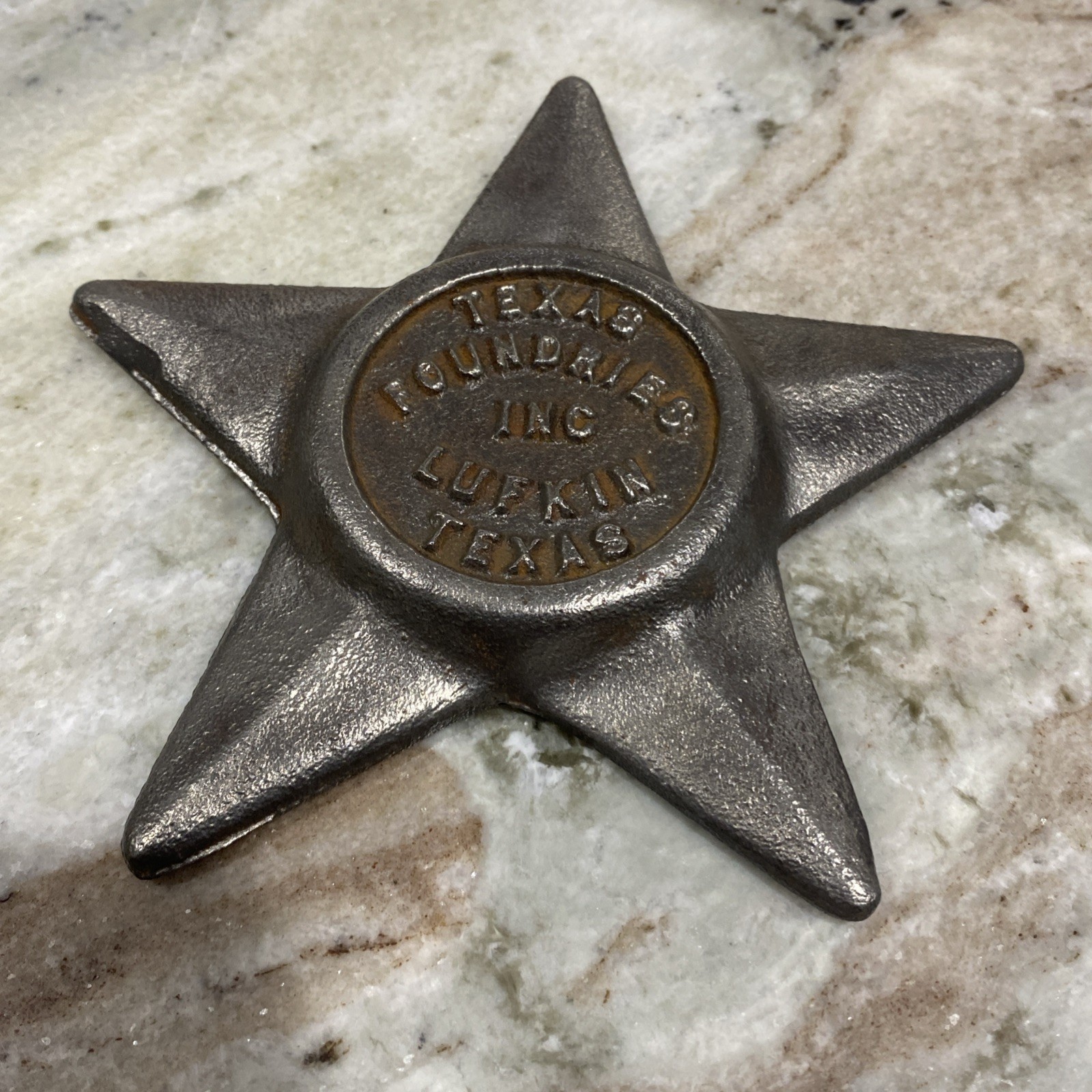 Vintage Texas Foundries Lufkin TX Metal Star Paperweight Ashtray Vintage Texas Foundries Lufkin TX Metal Star Paperweight Ashtray