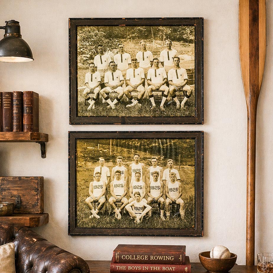 Rare Antique Framed Harvard University Rowing Crew Photographs Photos Portrait Rare Antique Framed Harvard University Rowing Crew Photographs Photos Portrait