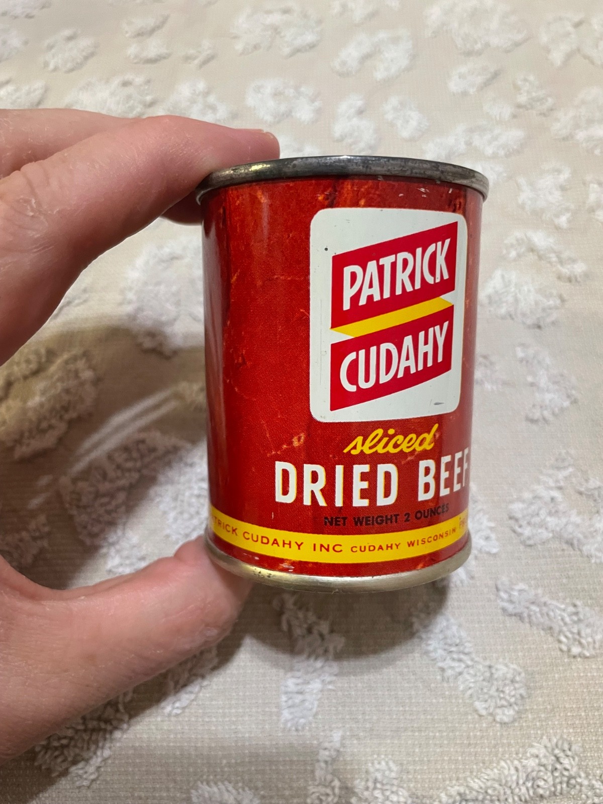 VINTAGE PATRICK CUDAHY SLICED DRIED BEEF TIN STEEL COIN BANK CIRCA 1960\'S