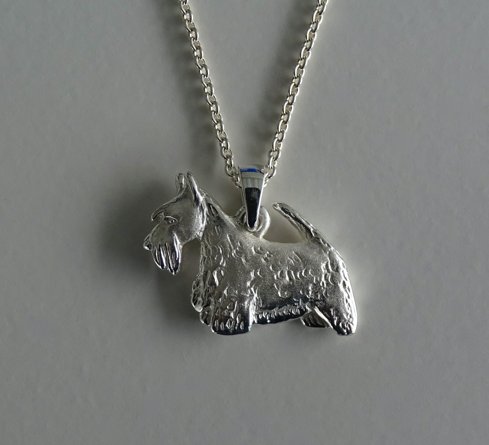 For Ron X 2 Sterling Silver Scottish Terrier Standing Study Pendant