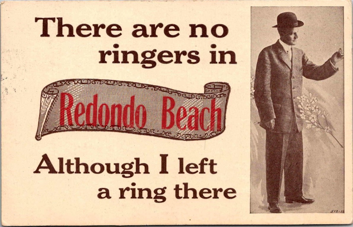 c1913 Comic Humor Ringers In Redondo Beach California CA Los Angeles Postcard c1913 Comic Humor Ringers In Redondo Beach California CA Los Angeles Postcard
