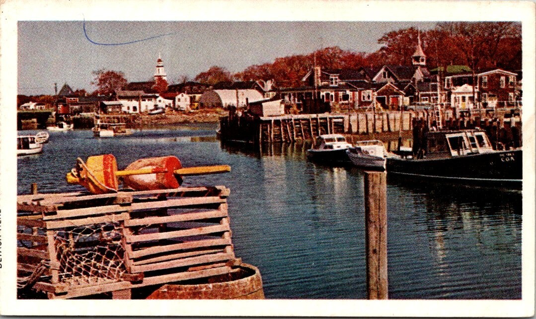 Vintage Maine ME Kennebunkport Harbor Postcard
