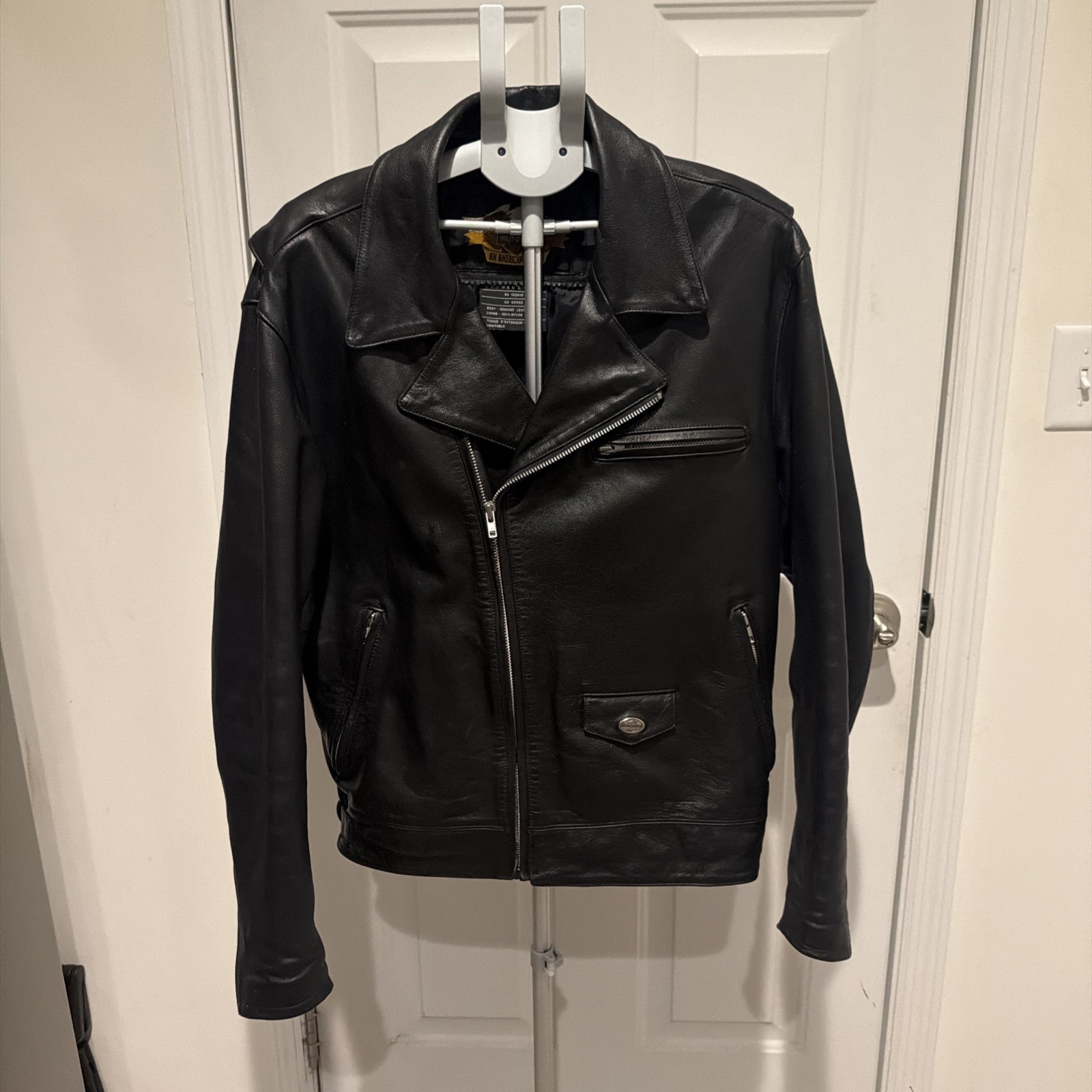 Rare Vtg Harley Davidson CA03402 Leather Jacket-Black-Size L Mens near perfect Rare Vtg Harley Davidson CA03402 Leather Jacket-Black-Size L Mens near perfect
