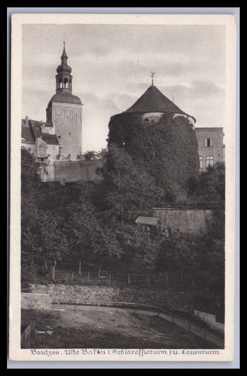 Postcard Bauzen / Old Bastion and Lauenturm