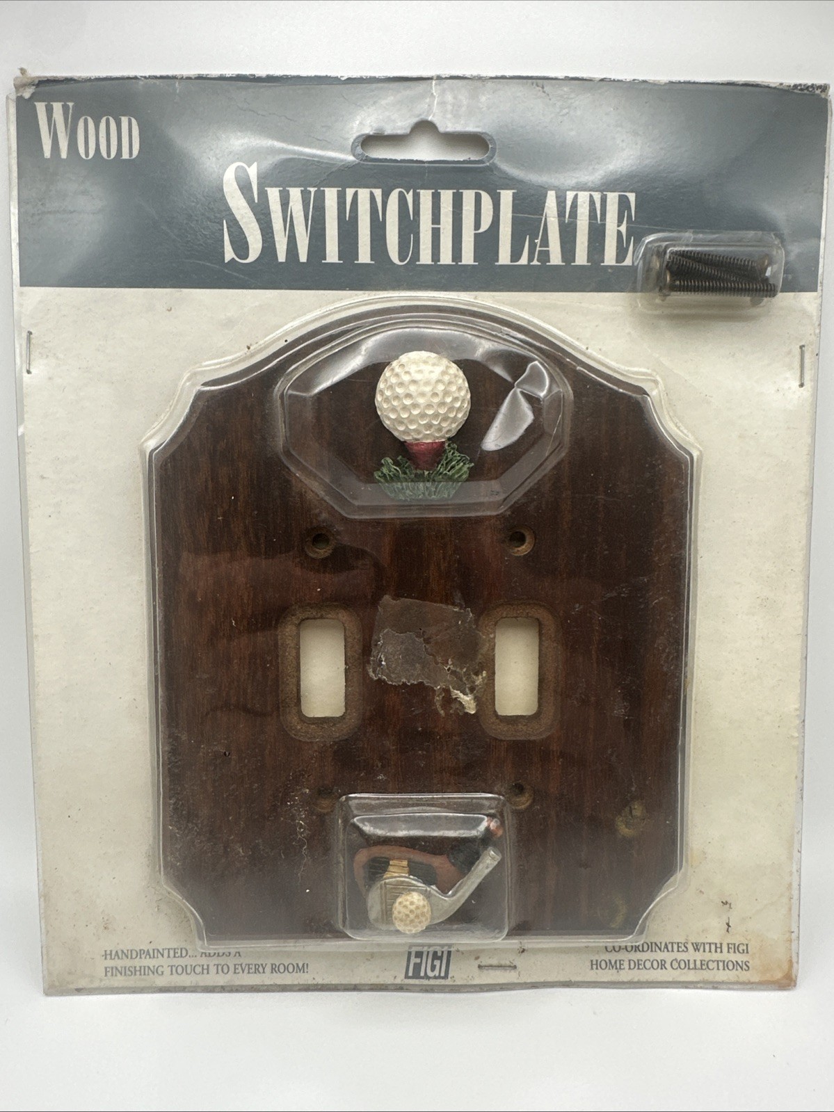 Vintage Wood Golf Switchplate | Hand Painted Vintage Wood Golf Switchplate | Hand Painted