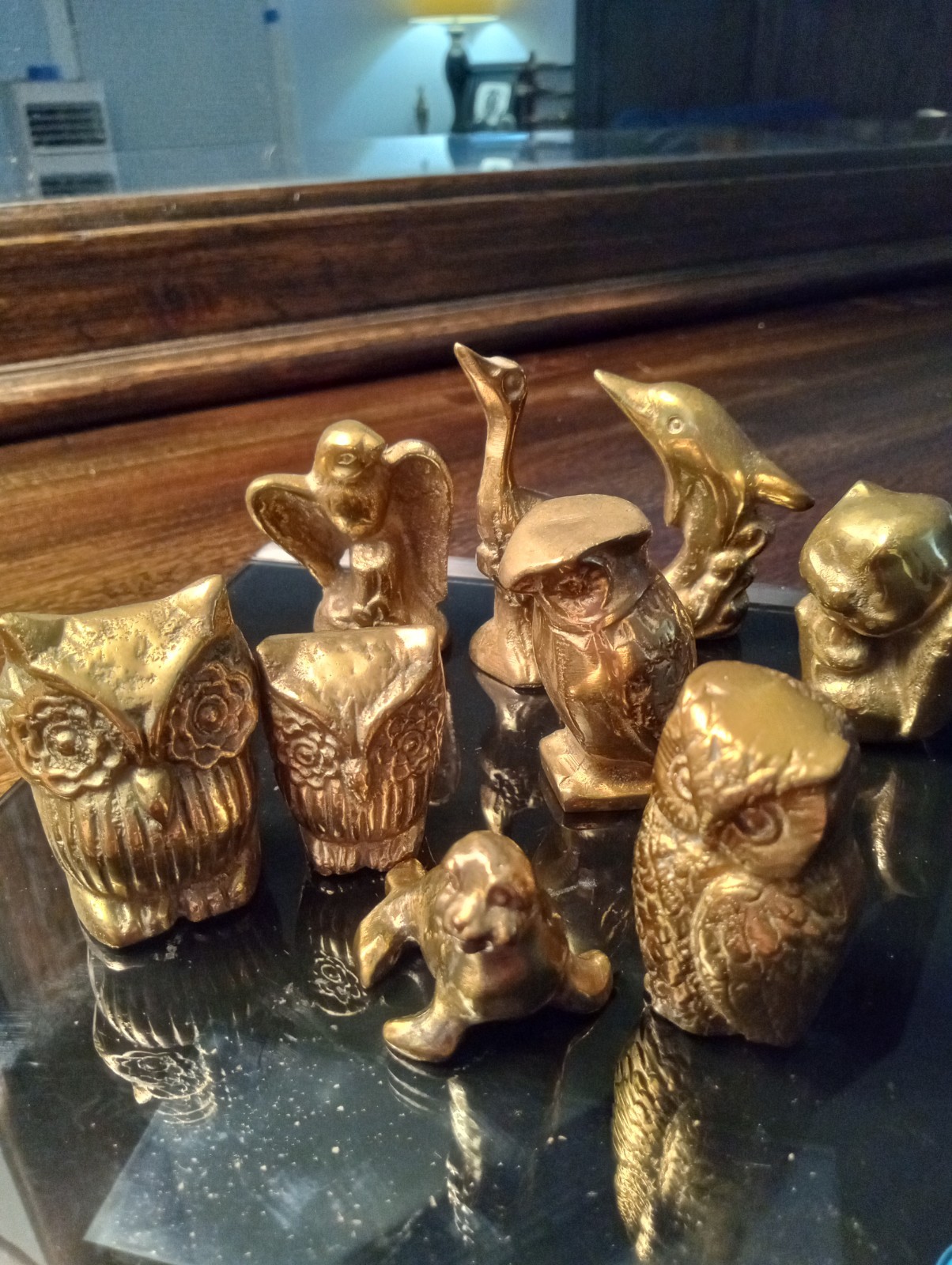 Vintage Brass Animal Figurines Lot Of 9
