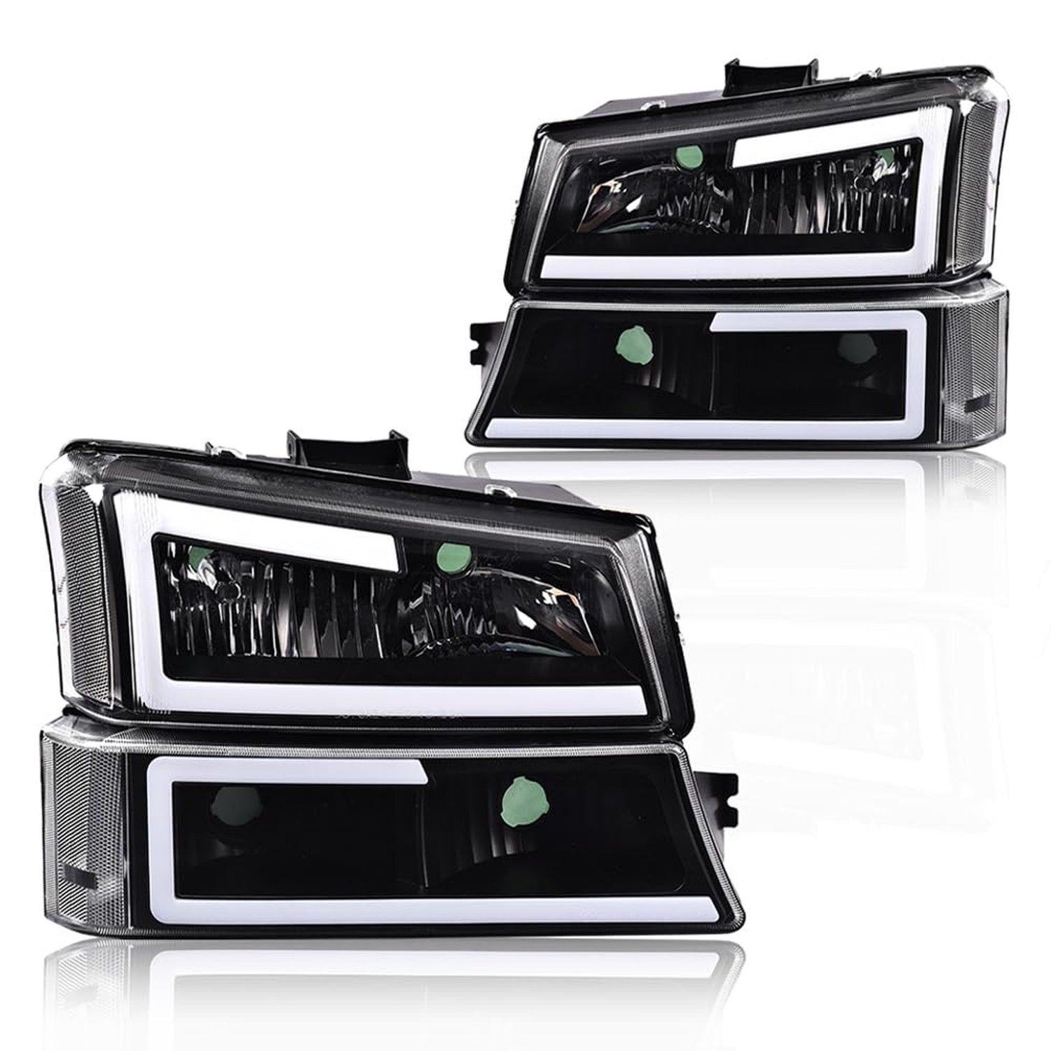 LED DRL Headlights Assembly Fit Chevy Silverado HD & Avalanche 2003‑2006 LED DRL Headlights Assembly Fit Chevy Silverado HD & Avalanche 2003‑2006