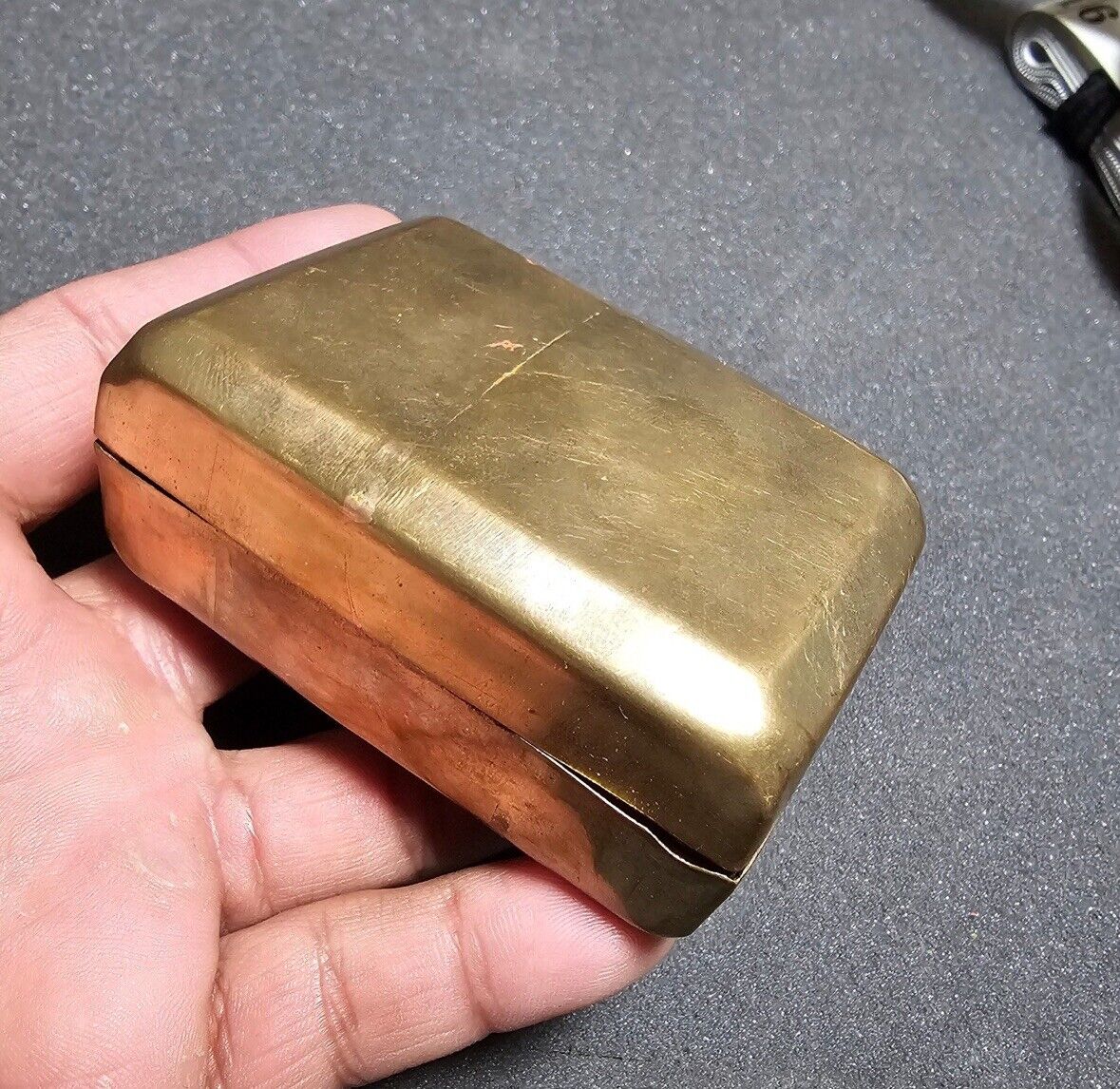 Vintage Small Brass Trinket Keep Sake  Box Made In India 2\