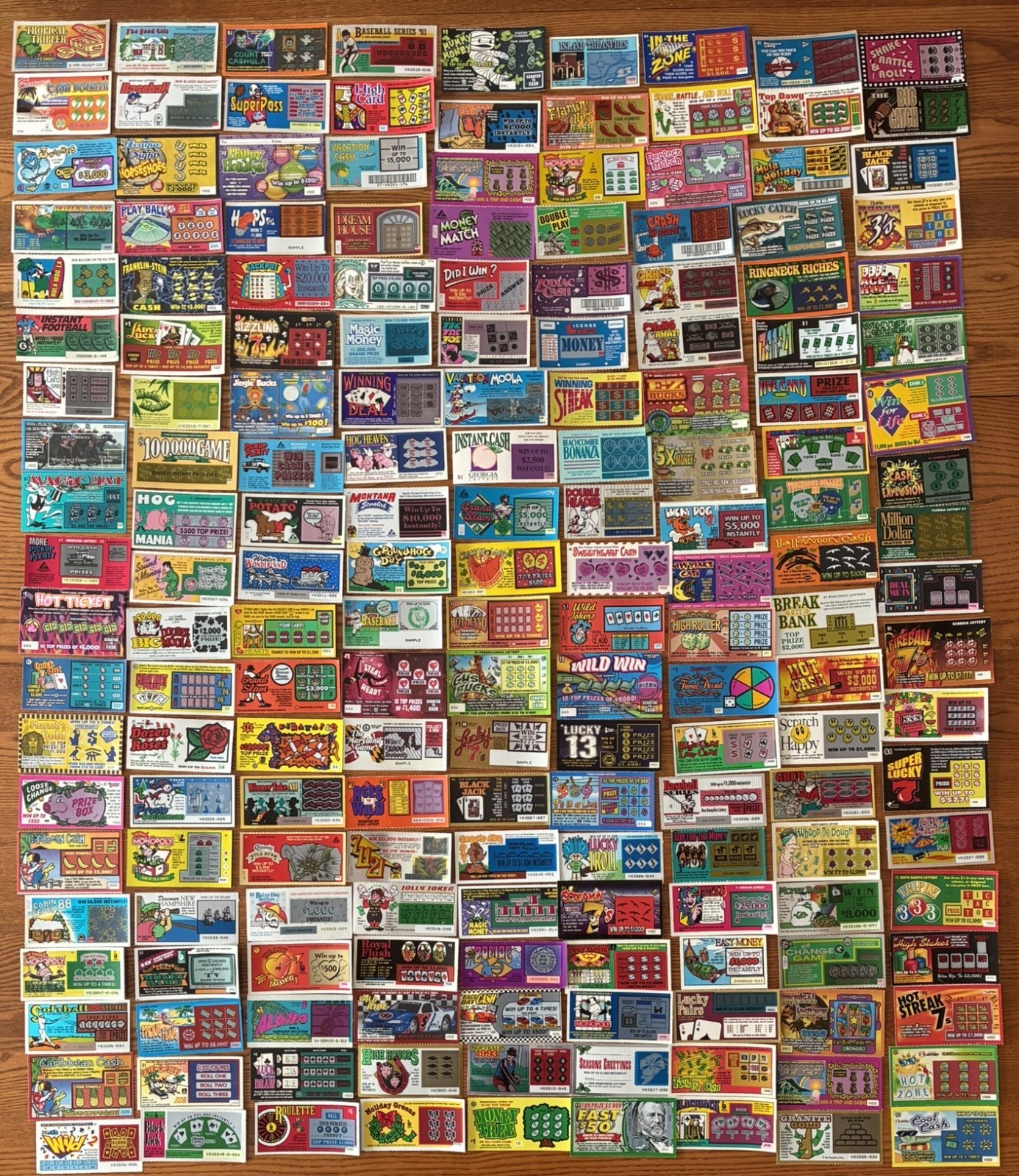 Very Rare Vintage Instant Lottery Ticket Collection — 1,000+ Sample Tickets