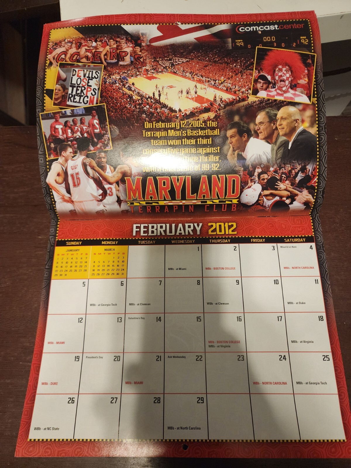 University of Maryland Terps - The Terrapin Club 2012 Calendar University of Maryland Terps - The Terrapin Club 2012 Calendar