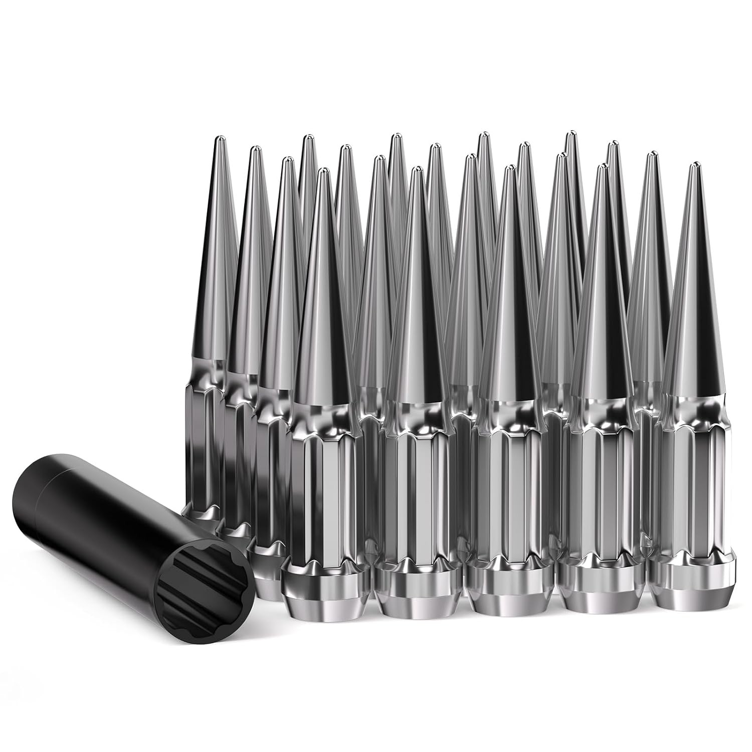 GAsupply 1/2-20 Spike Lug Nuts Spline, Chrome 4.4\