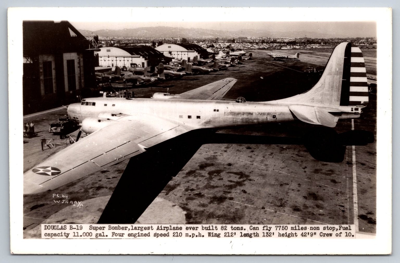 Douglas B-19 Super Bomber Largest Airplane Real Photo Postcard WWII Aviation Douglas B-19 Super Bomber Largest Airplane Real Photo Postcard WWII Aviation
