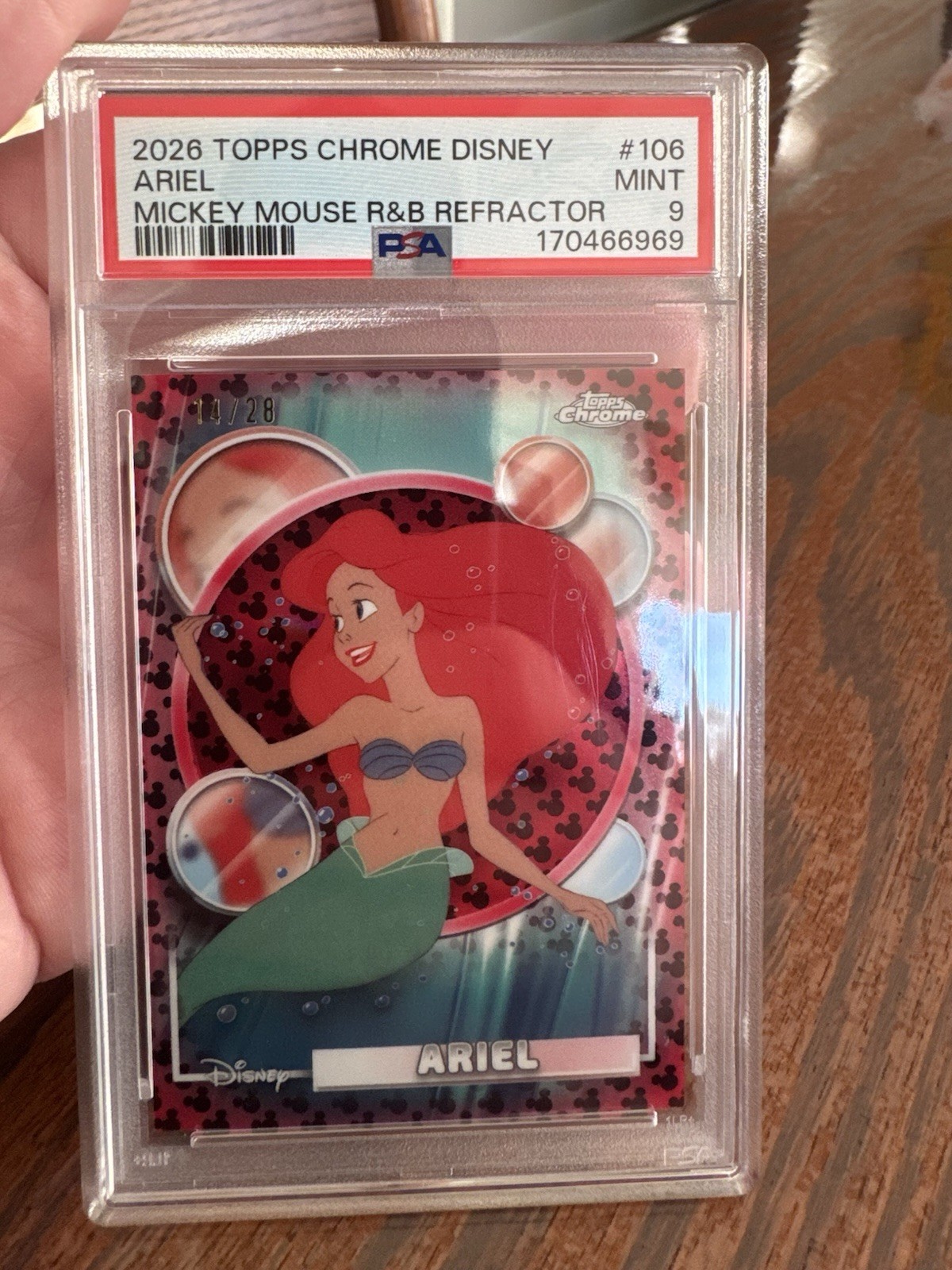 Topps 2026 Topps Chrome Disney Ariel #106 Mickey Mouse R&B Refractor /28