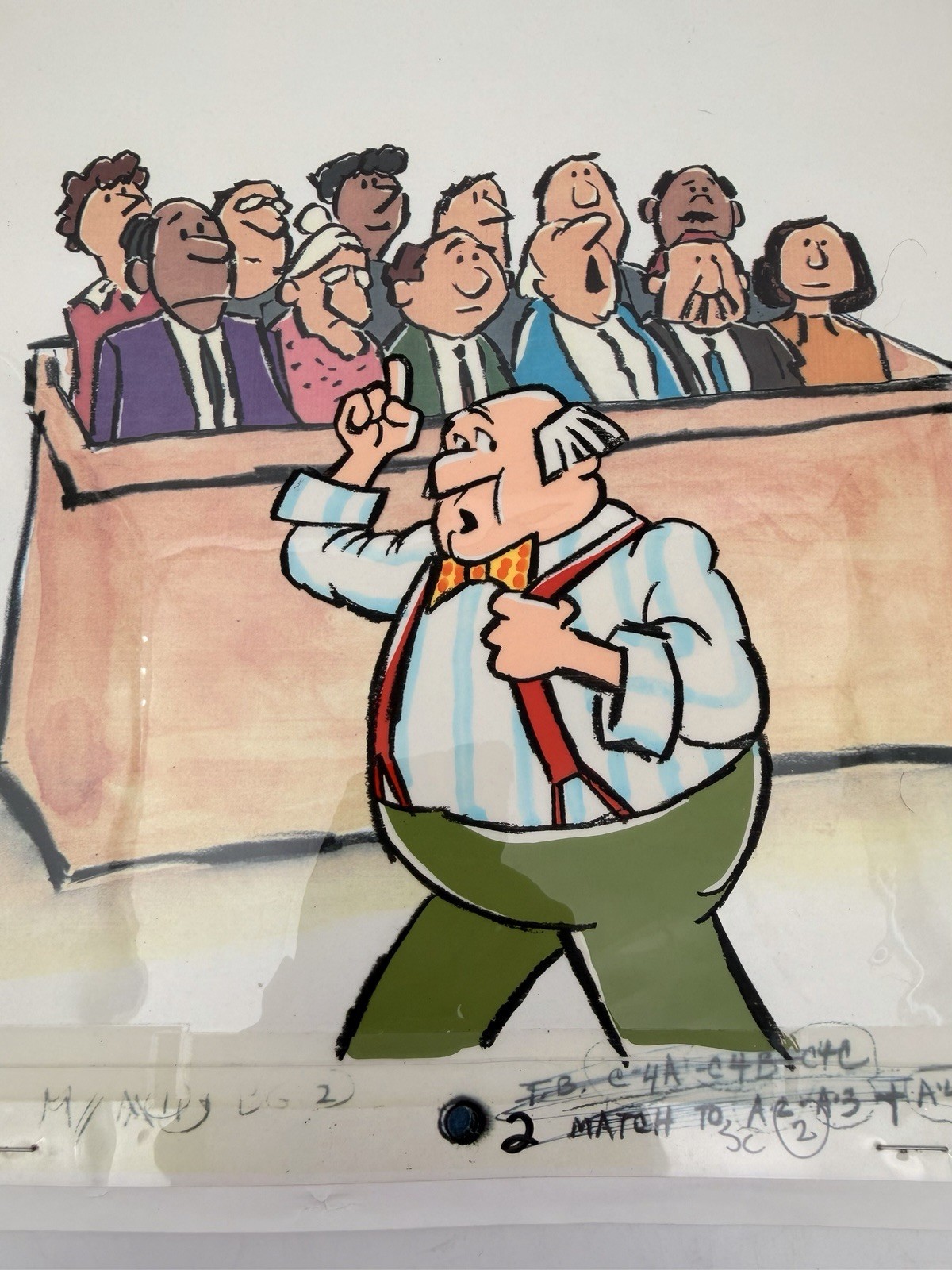 1987 New York Telephone Verdict Original Animation Cel COA Bob Weber Complete