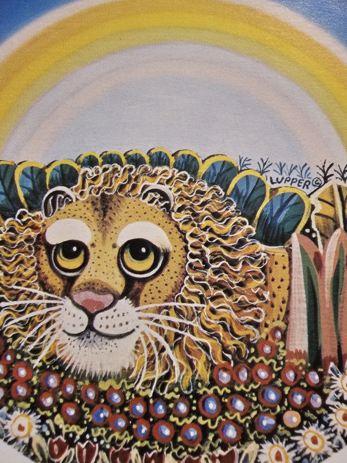 Vintage Note Card Edward Lupper Rainbow Lion 1978 Sunrise Publications Unused