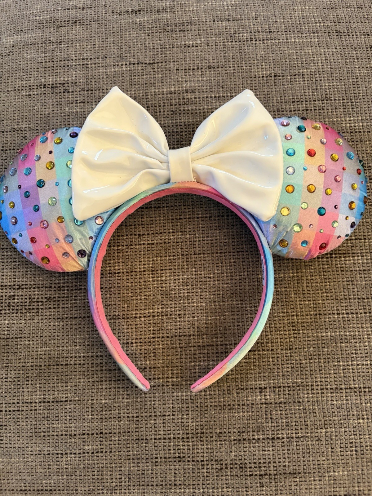 Baublebar x Disney Jeweled Patent Leather Bow Minnie Ears Headband RARE