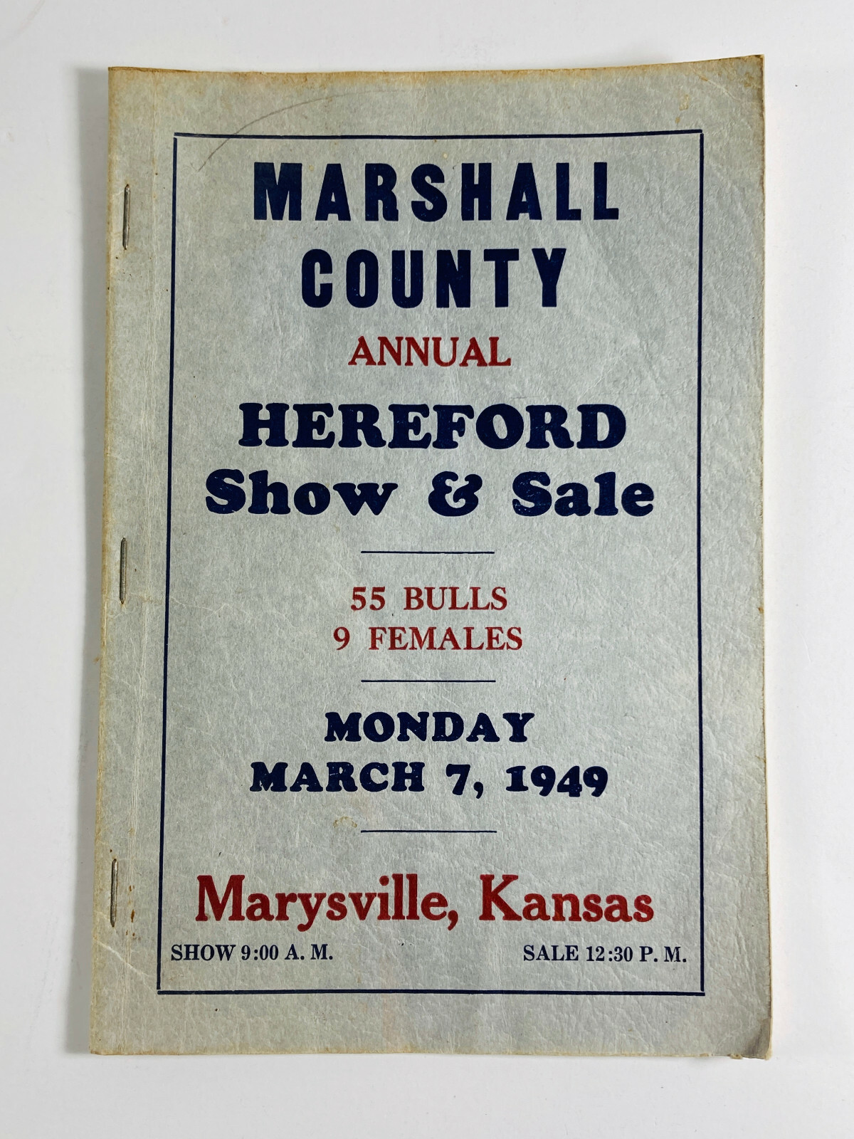 1949 Marshall County Kansas Marysville KS County Fair Booklet vtg 1949 Marshall County Kansas Marysville KS County Fair Booklet vtg