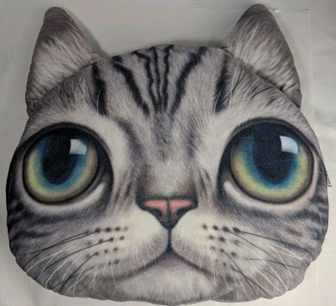 Grey Tabby 3D Realistic Cat Face Miwo X-Dolls Large 16 Grey Tabby 3D Realistic Cat Face Miwo X-Dolls Large 16