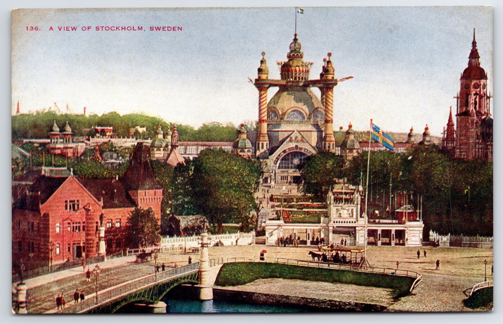 c1910 Bird's Eye View Stockholm Sweden Antique Postcard c1910 Bird's Eye View Stockholm Sweden Antique Postcard