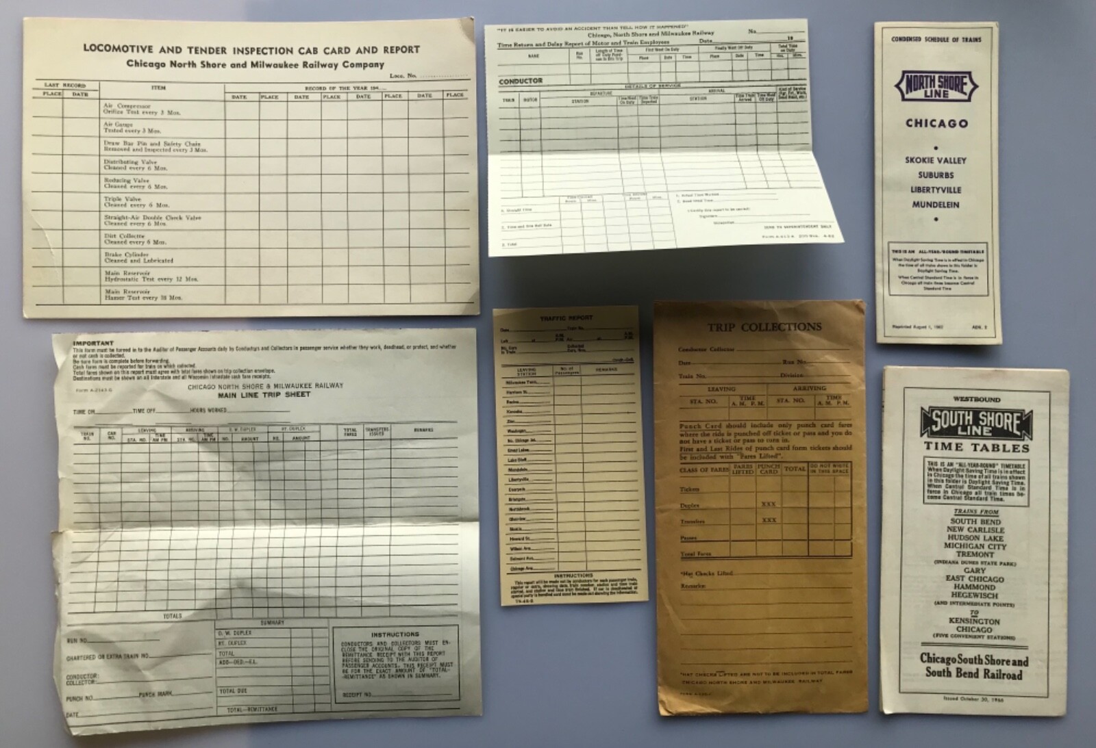 CNSM North Shore Line Railroad 1962 Chicago Train Employee Locomotive Inspection
