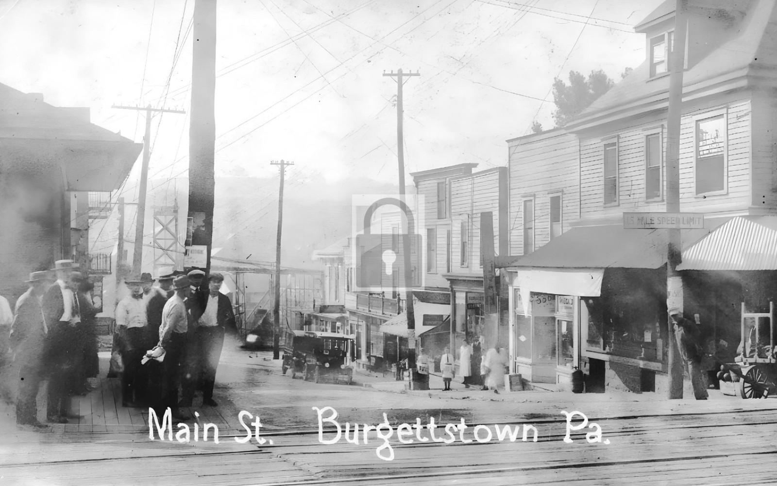 Main Street View Burgettstown Pennsylvania PA - Reprint