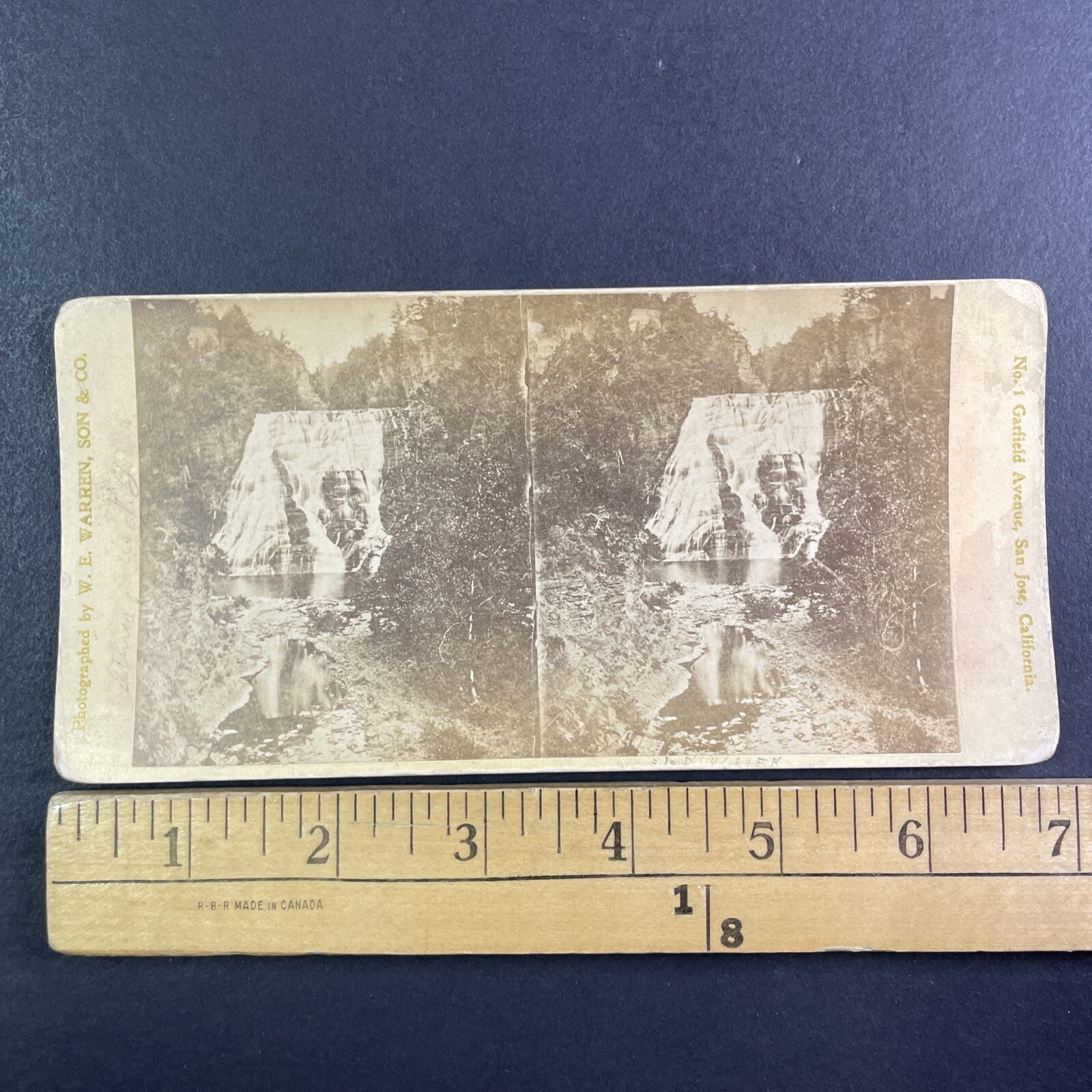Ithaca Falls Stereoview W. E. Warren Son & Co. 1880s New York Landscape