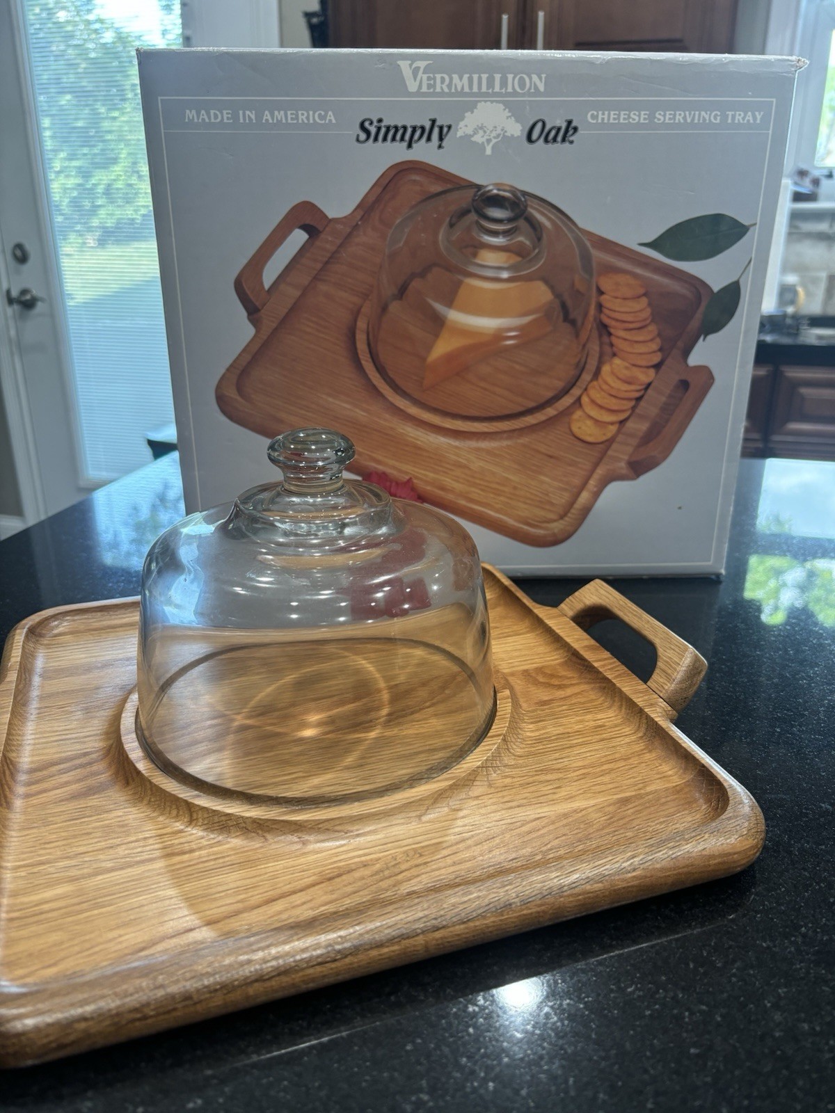 Vintage Vermillion Simply Oak Cheese Serving Tray 12 X 12