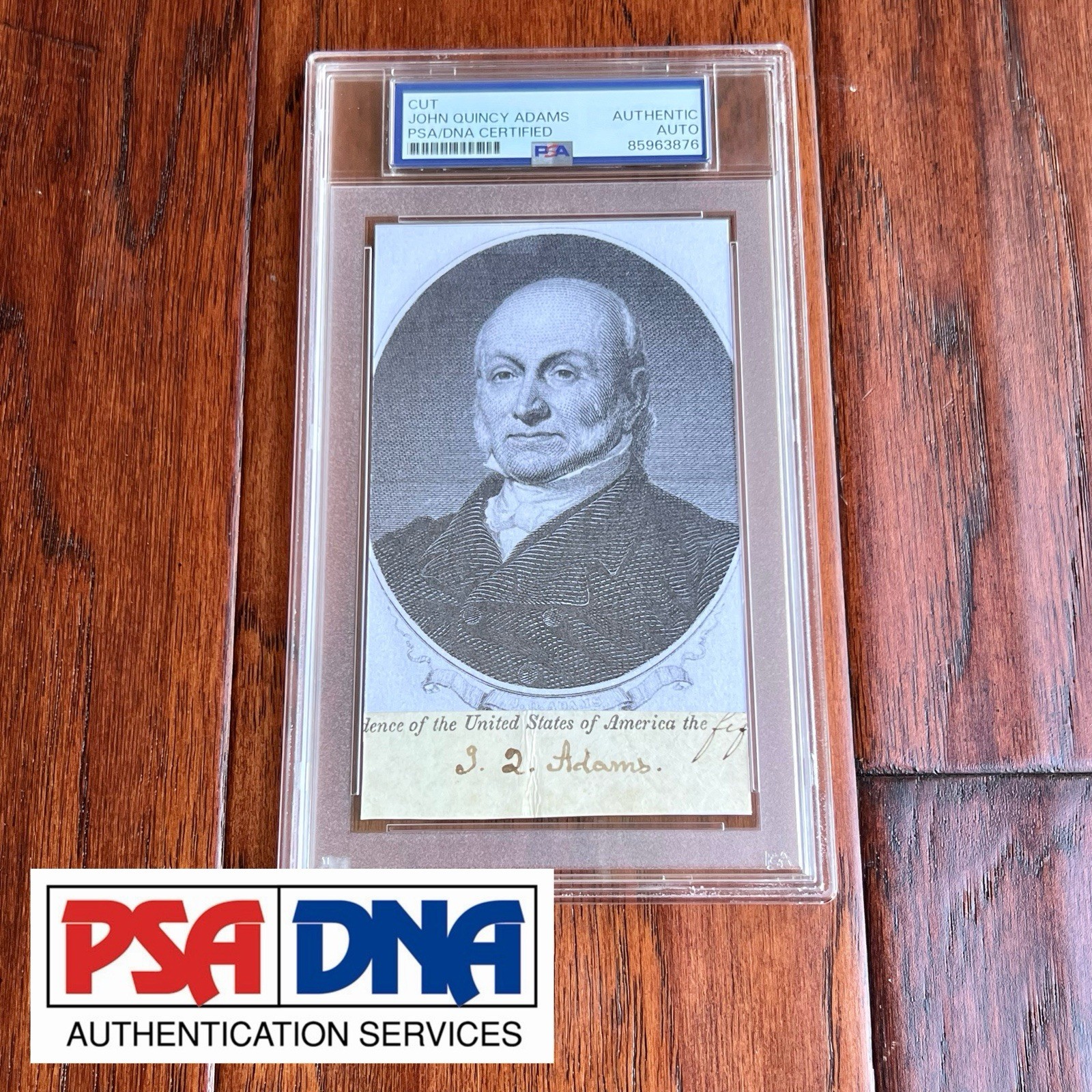 JOHN QUINCY ADAMS Autograph Cut Signature Signed President Portrait * PSA