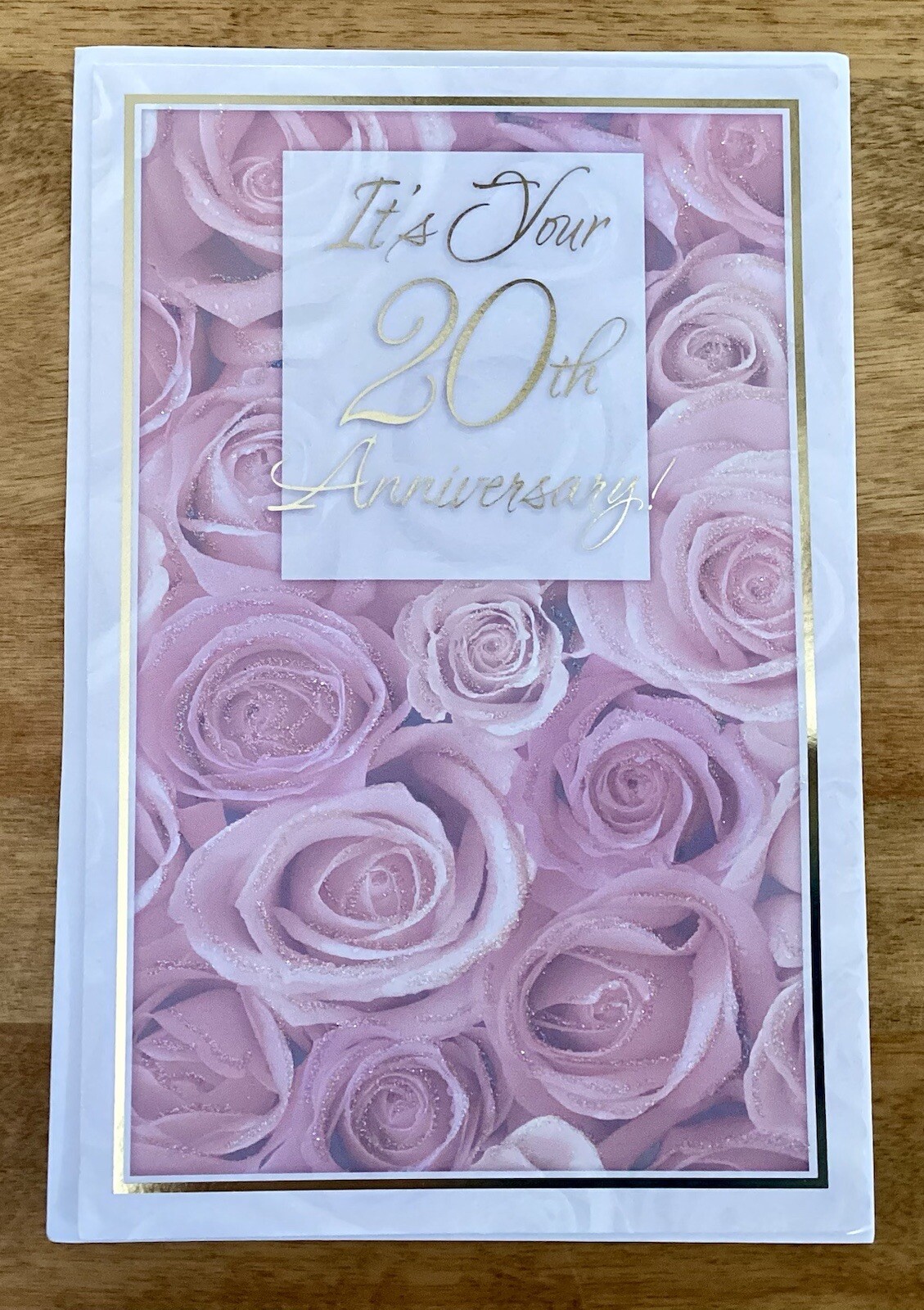 VTG CARLTON Card/Envelope, 20th Wedding Anniversary, Glitter, Gold Foil, NEW VTG CARLTON Card/Envelope, 20th Wedding Anniversary, Glitter, Gold Foil, NEW