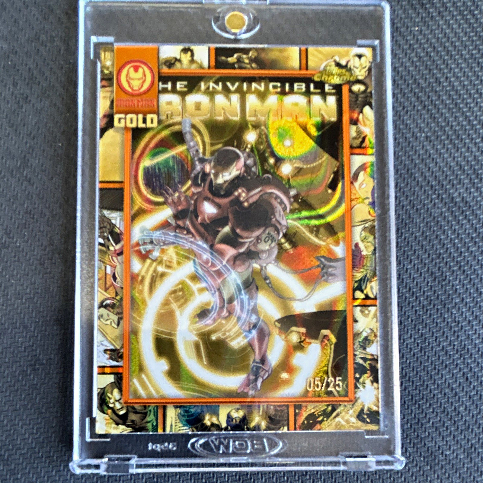 2025 Topps Marvel Chrome Iron Man The Invincible Iron Man Gold 05/25 (CLEAN)