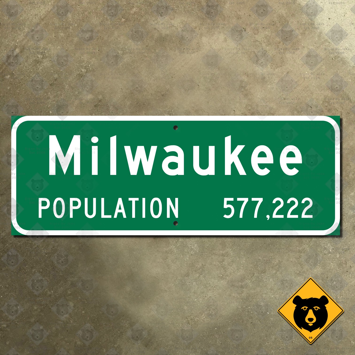 Wisconsin Milwaukee city limit 2017 road highway sign 27x10