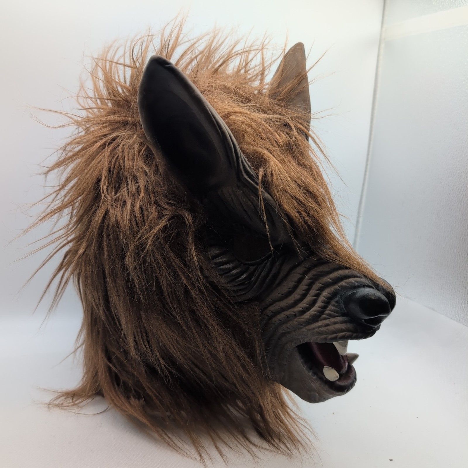 Vtg Werewolf Wolf Man Full Rubber Halloween Mask Furry Hair Adult Size