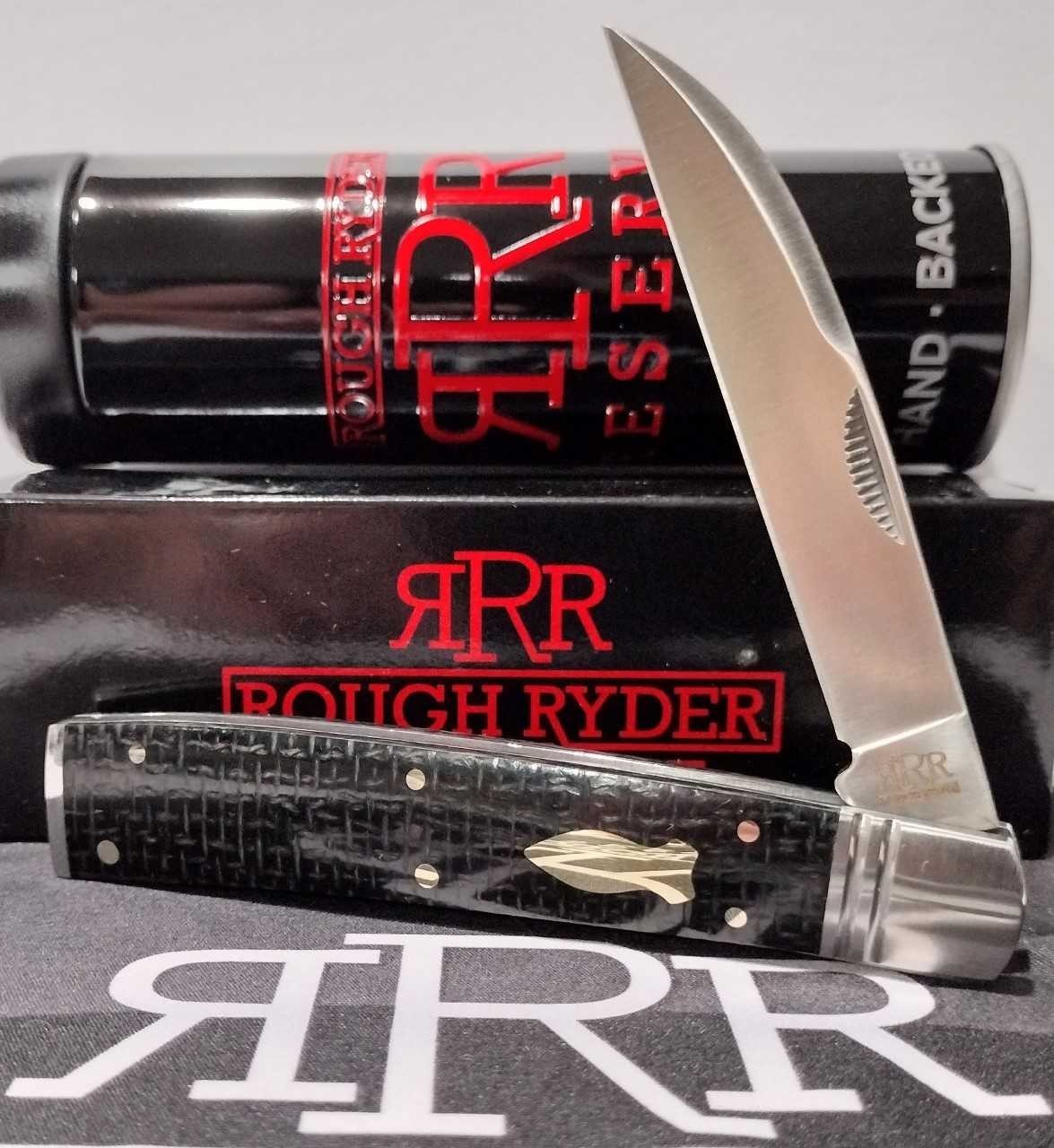 Rough Ryder Reserve Brown Whiskey Bent Burlap Micarta D2 Pocket Knife RRR045