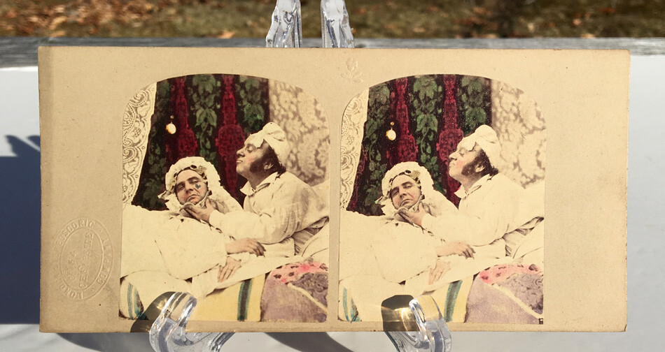 1856/59 STEREOVIEW HAND TINTED \ 1856/59 STEREOVIEW HAND TINTED \