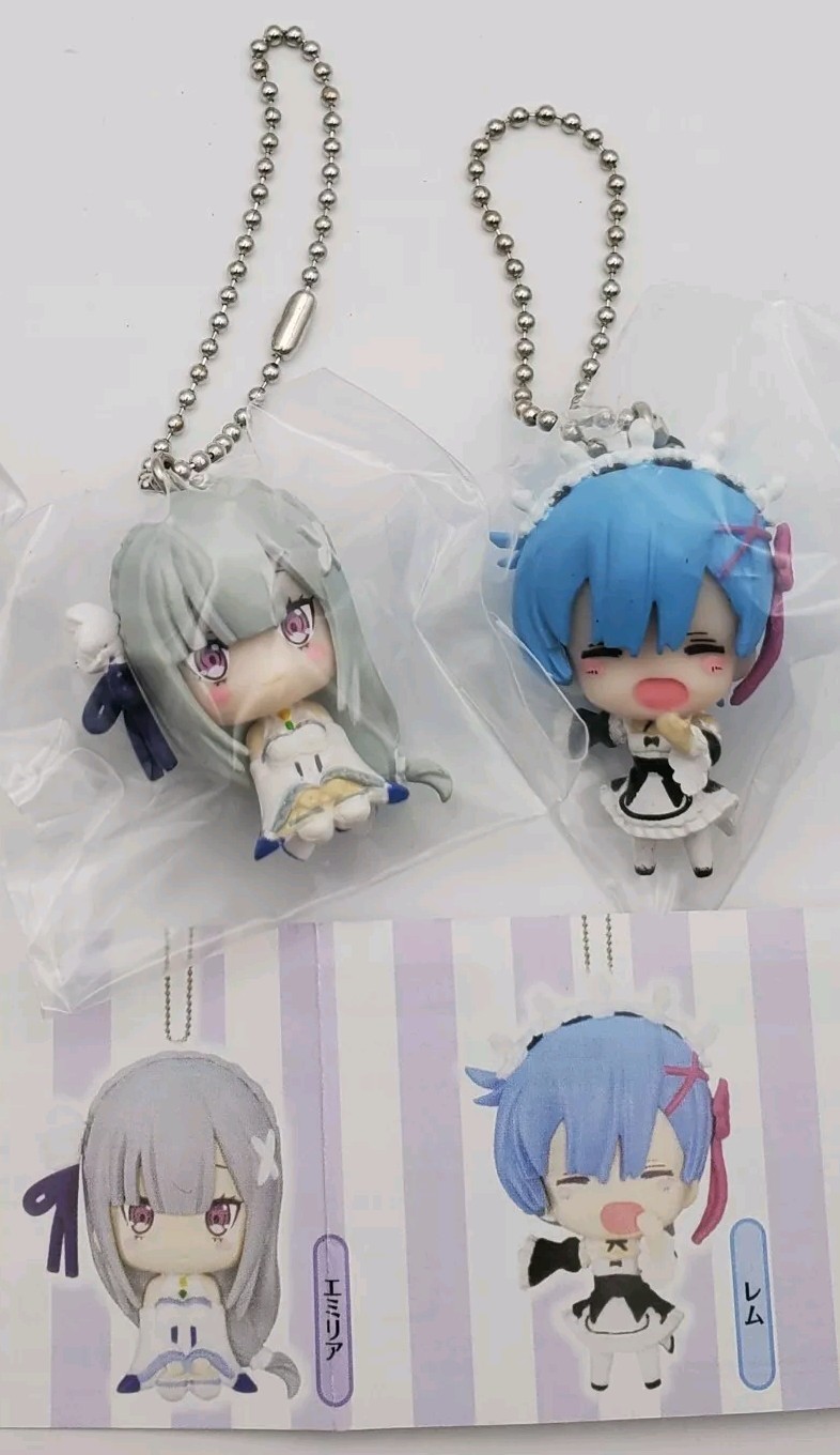 Re:Zero World Collection Figure Vol.2 Capsule Keychain Set/2 Rem & Emilia