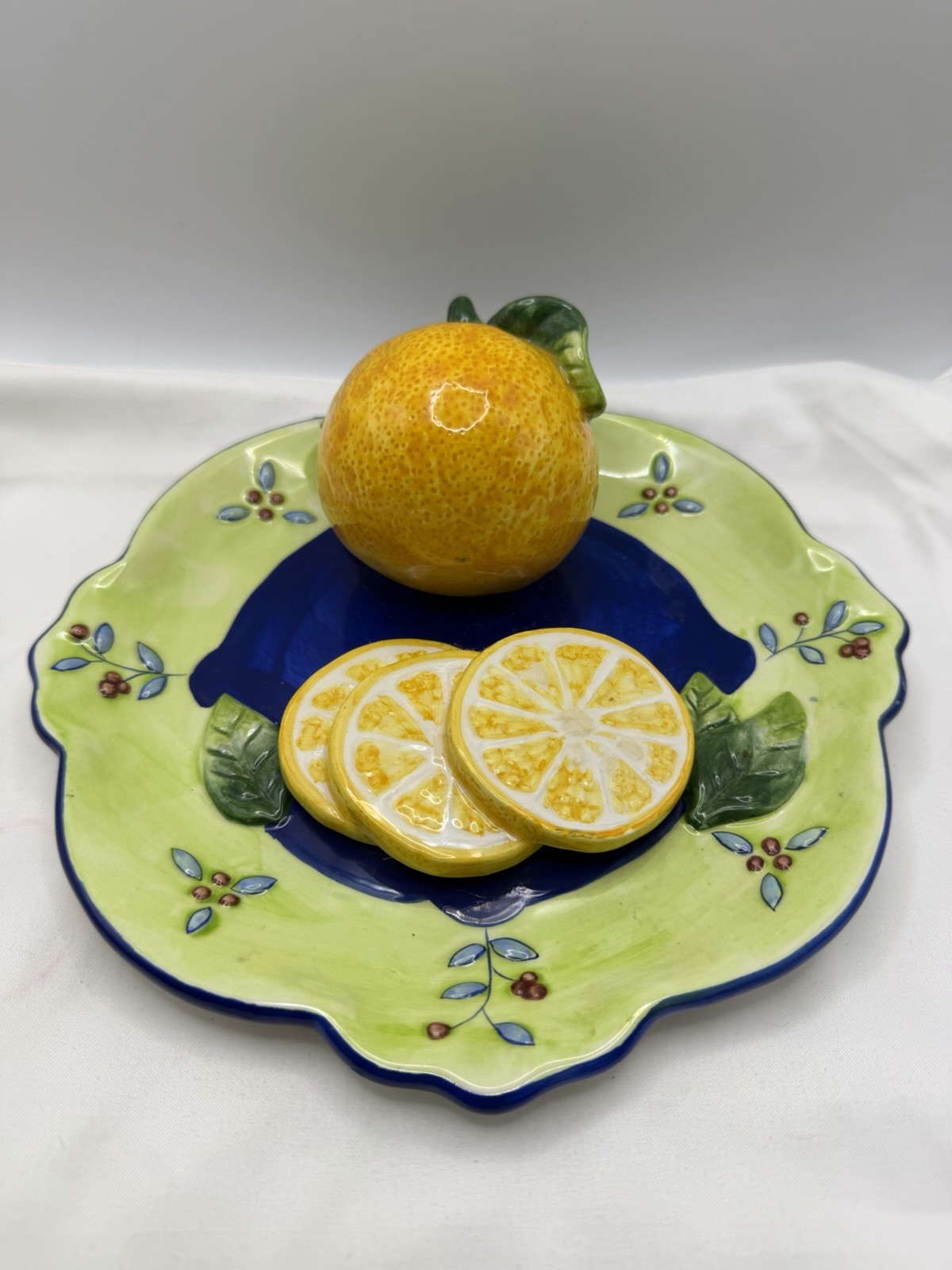 Vintage Bella Casa By Ganz 3D Fruit Plate Kitchen Decor Vintage Bella Casa By Ganz 3D Fruit Plate Kitchen Decor