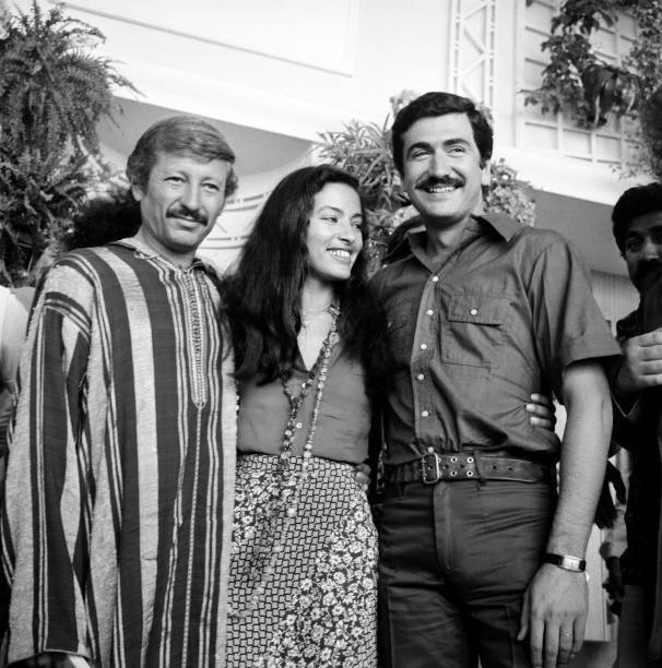 Algerian director Mohammed Lakhdar-Hamina, Leila Shenna and Yorgo - Old Photo Algerian director Mohammed Lakhdar-Hamina, Leila Shenna and Yorgo - Old Photo