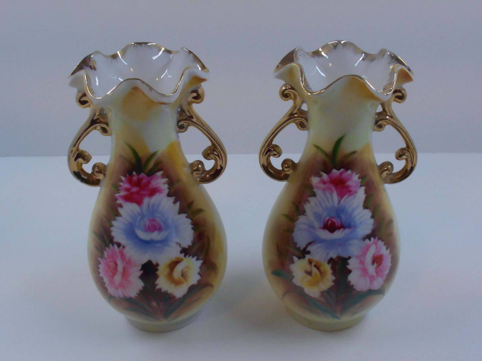 Enesco Floral Vases Pair Vintage Japan see photos 7 Enesco Floral Vases Pair Vintage Japan see photos 7