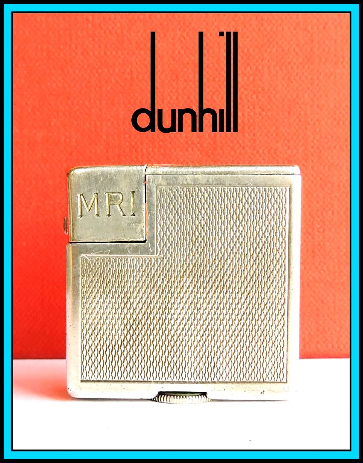 Vintage 1938 DUNHILL SQUARE BOY Mini Petrol LIGHTER Silver Plated - WORKING