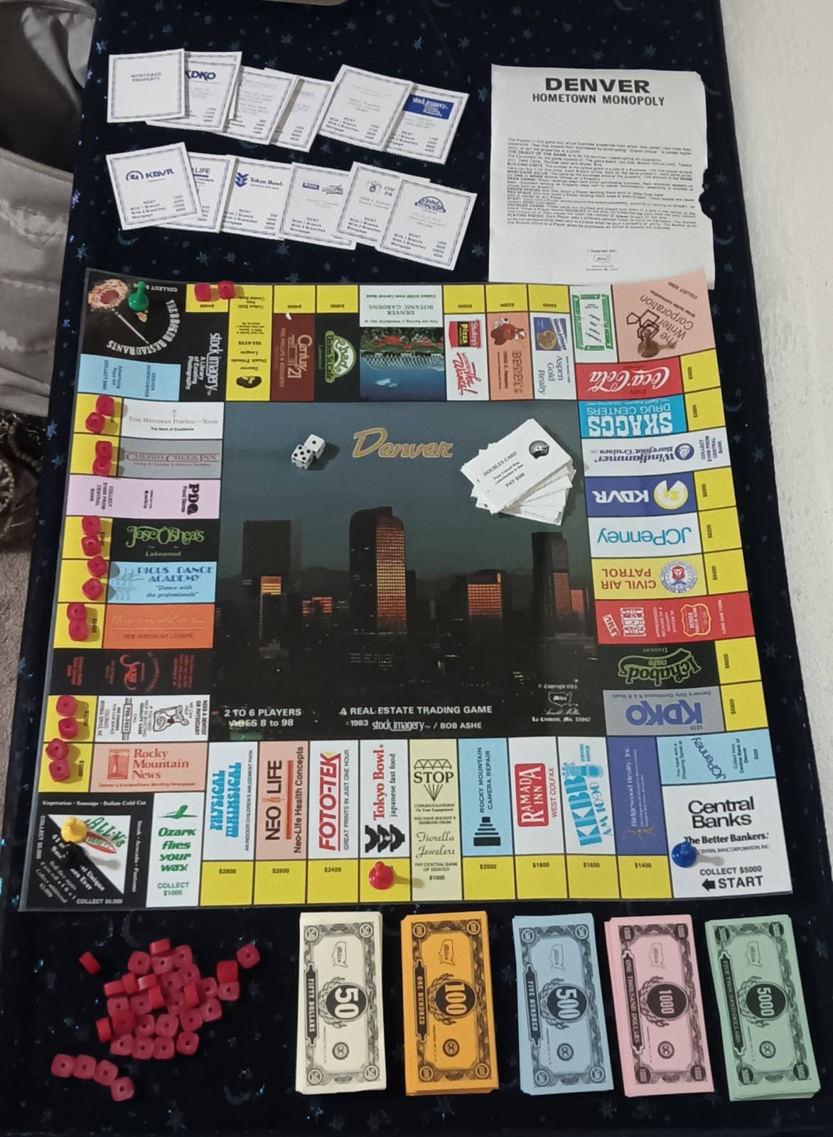  1983 Milco Denver Real Estate Trading Game Local Advertising Ephemera COMPLETE 