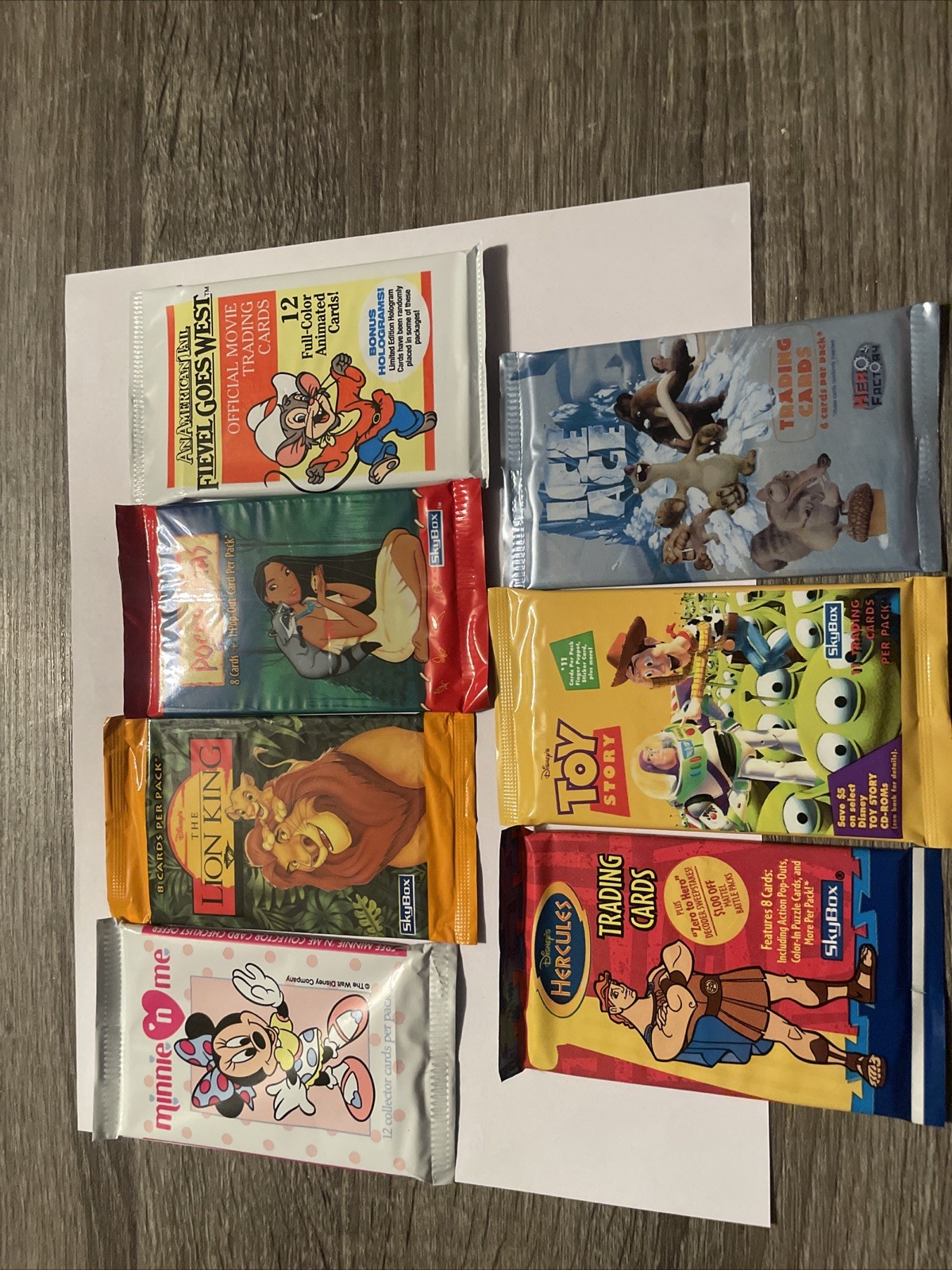 7 Vintage Disney  Trading Card Packs - Sealed with NO Duplicates