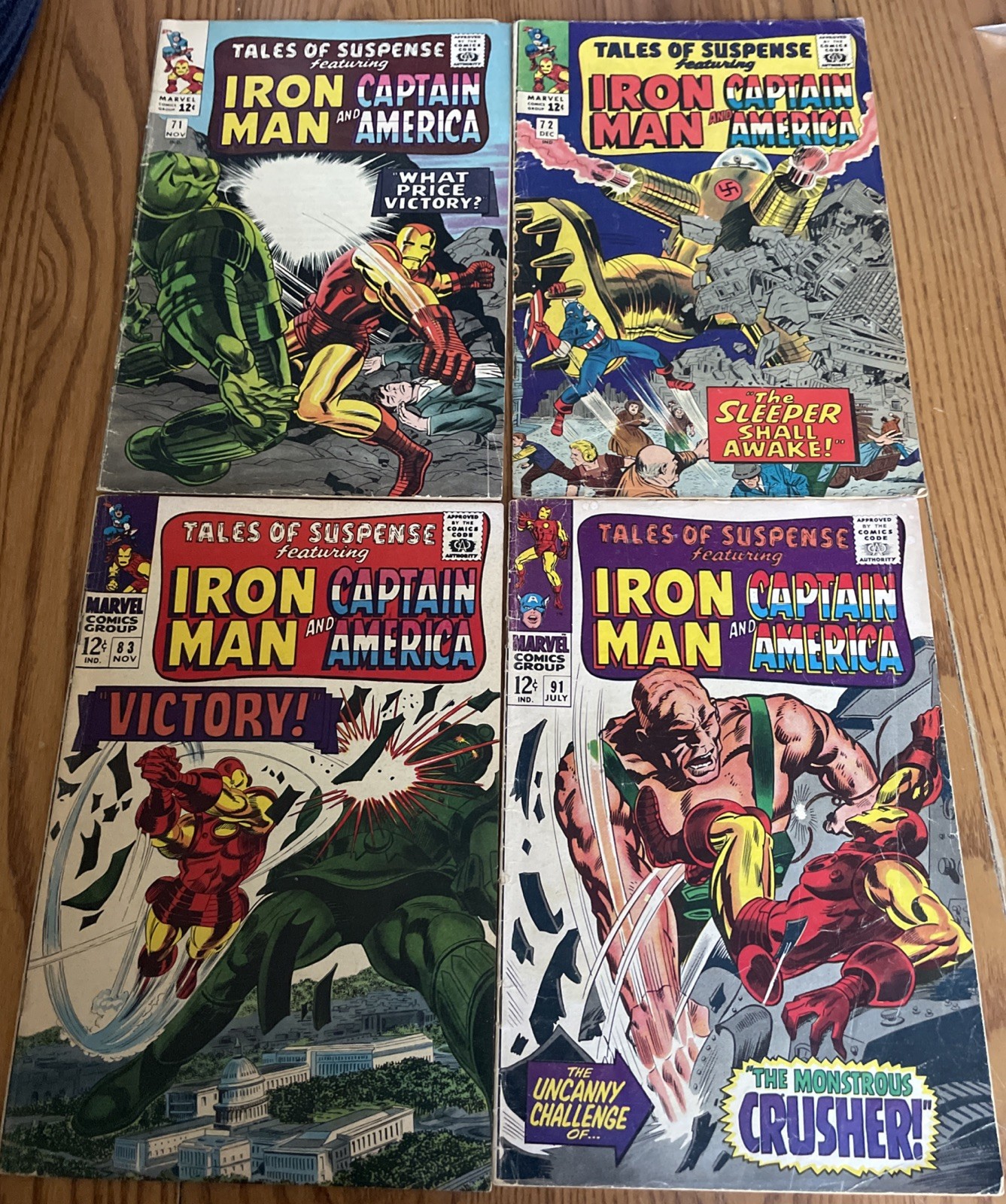 Tales of Suspense #71 72 83 91 Lot of 4 Marvel Comics Iron Man Captain America