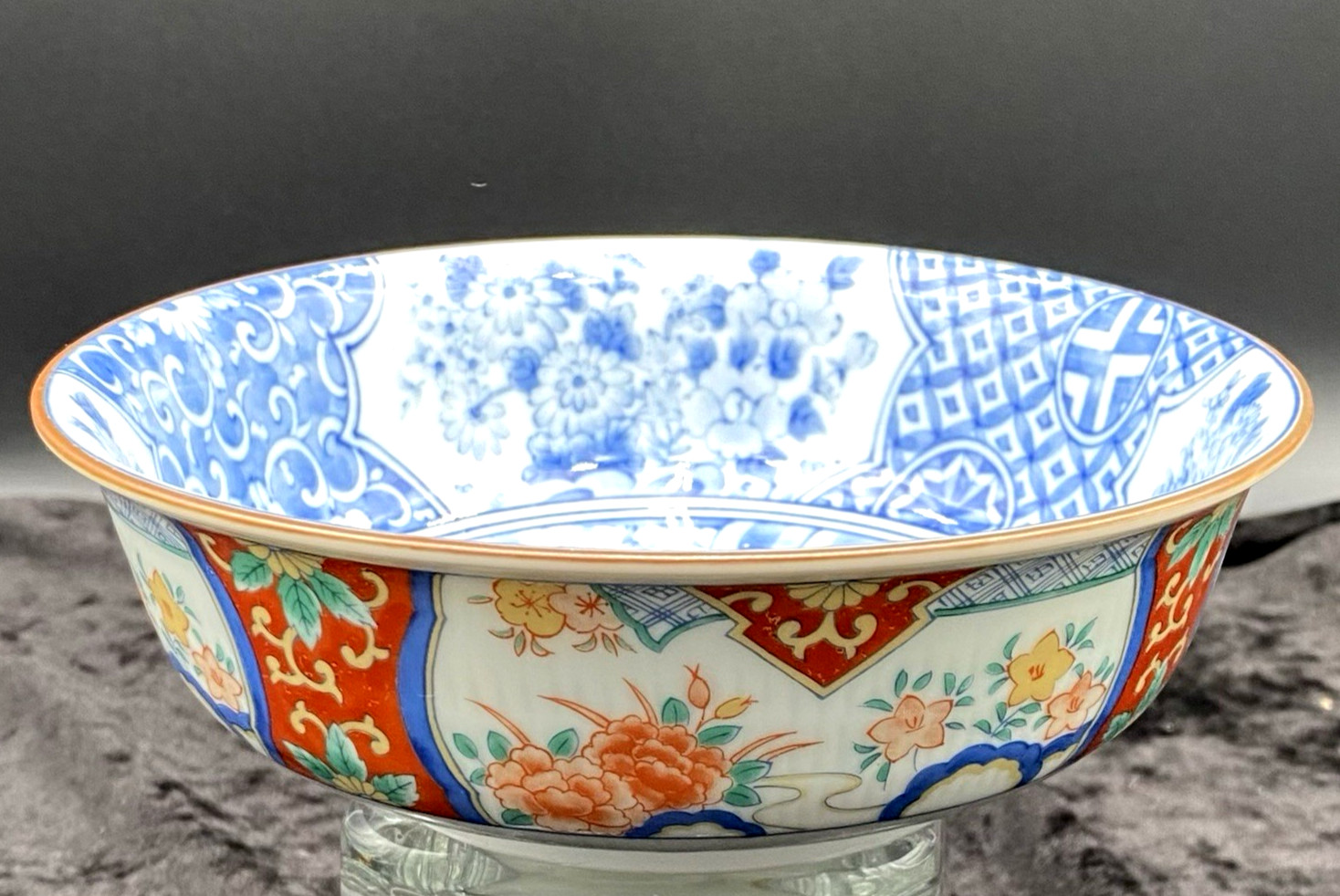 Vintage Andrea by Sadek (Japan) Footed Bowl, Inner & Outer Designs, Signed, MINT