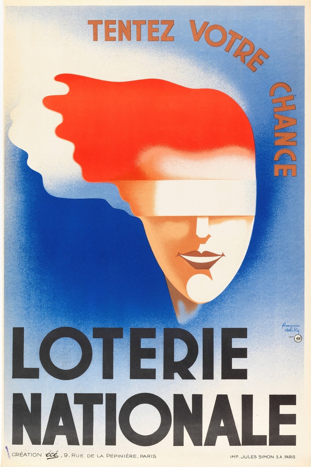 Loterie Nationale Poster - French Vintage Art Deco Style 🎨 - 24x36” - Rare