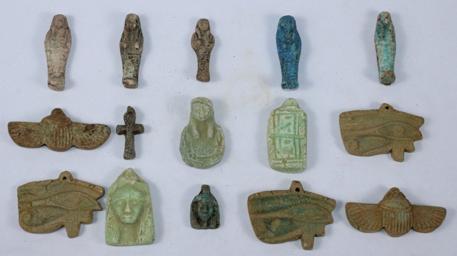 COLLECTION of 15 RARE ANCIENT EGYPTIAN PHARAONIC ANTIQUE Amulets (Egypt History)