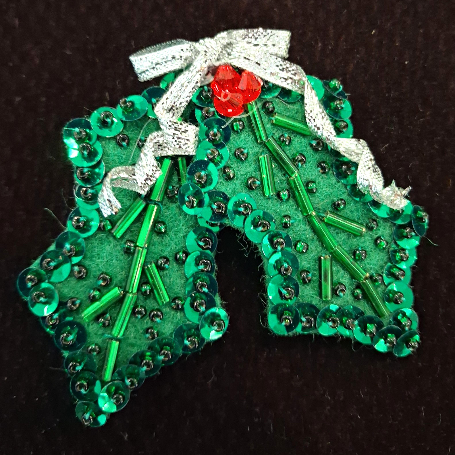 The Atlantic County's Charity League Collector 2011 Sequin Holly Leaves Pin