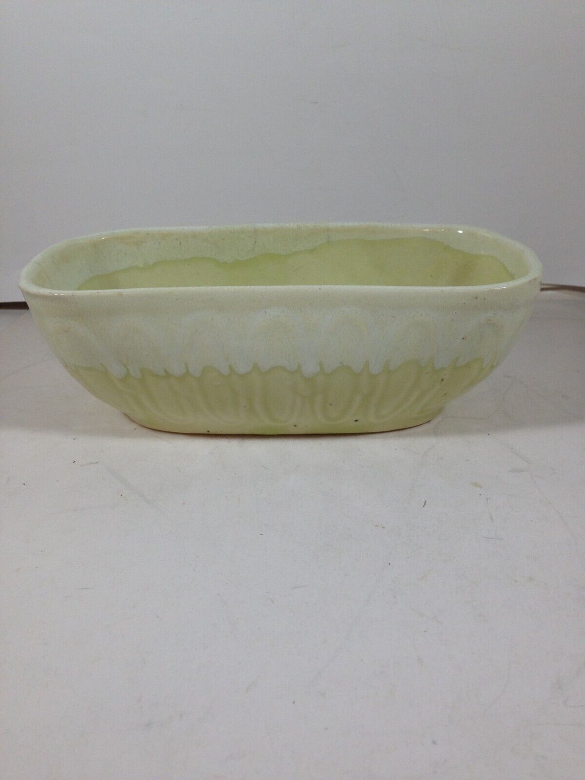 Vintage Cookson Pottery Yellow Drip Glaze Pottery Planter A6