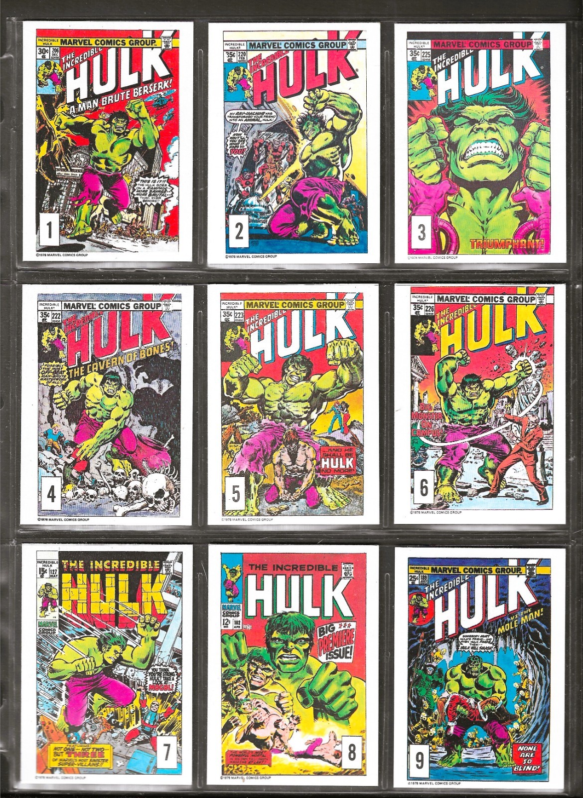 1978 Drake's Cakes Marvel The Incredible HULK Comic Covers Set (24) HIGH GRADE 1978 Drake's Cakes Marvel The Incredible HULK Comic Covers Set (24) HIGH GRADE