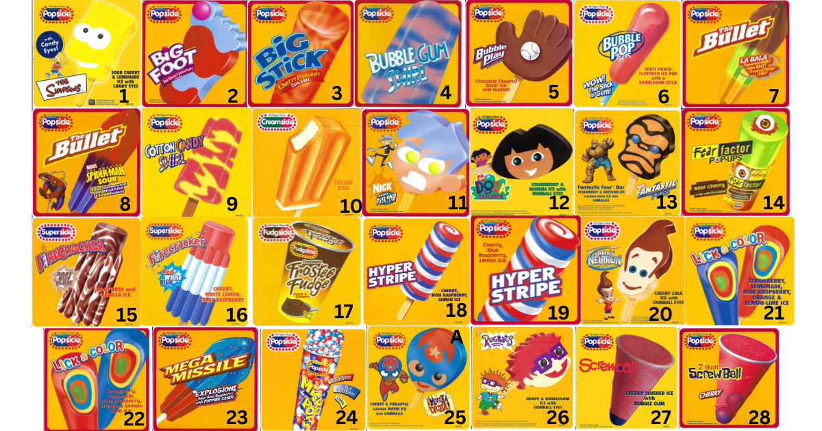 Popsicle Ice Cream Truck Stickers  6\